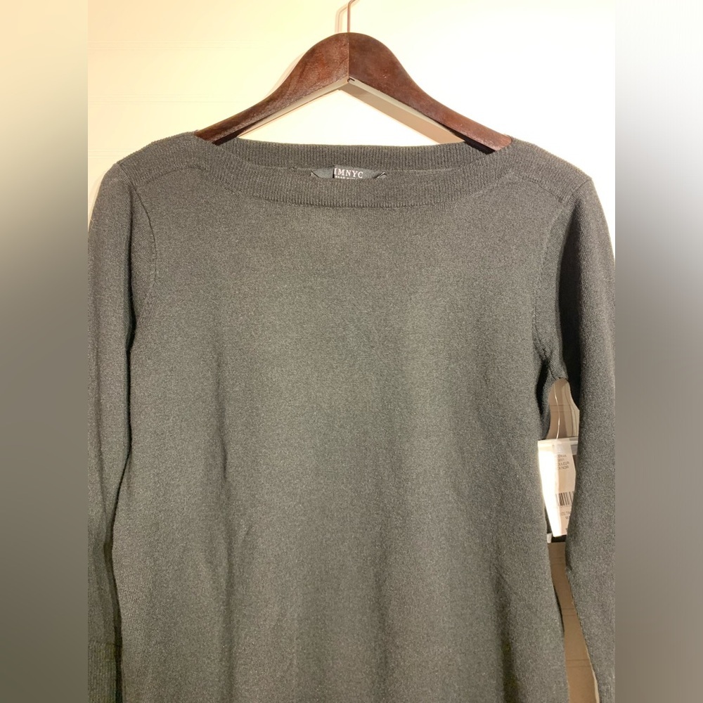IMNYC Isaac Mizrahi‎ Women’s size medium black boat neck sweater new w/ tags